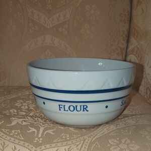 7.5 Inch Baking Themed White & Blue Mixing Bowl